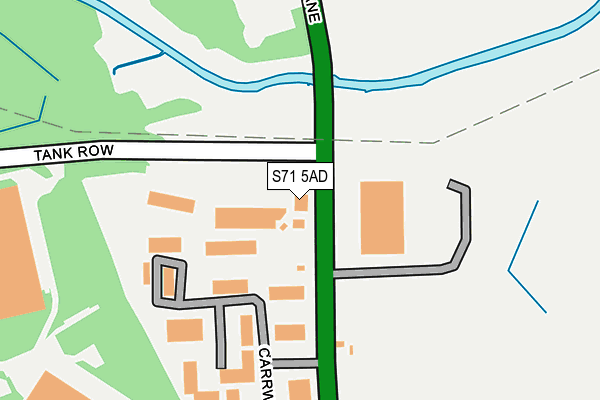 S71 5AD map - OS OpenMap – Local (Ordnance Survey)