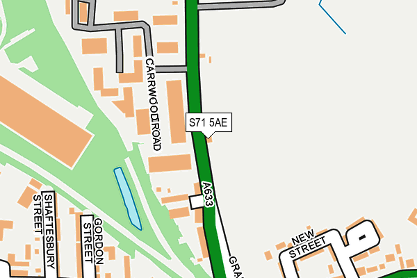 S71 5AE map - OS OpenMap – Local (Ordnance Survey)