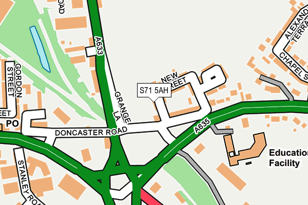 S71 5AH map - OS OpenMap – Local (Ordnance Survey)