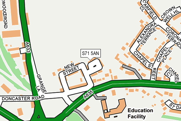 S71 5AN map - OS OpenMap – Local (Ordnance Survey)