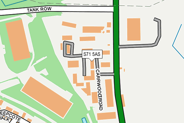 S71 5AS map - OS OpenMap – Local (Ordnance Survey)