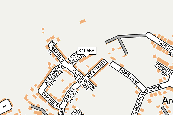 S71 5BA map - OS OpenMap – Local (Ordnance Survey)