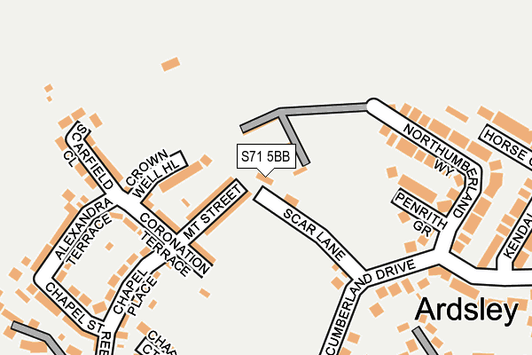 S71 5BB map - OS OpenMap – Local (Ordnance Survey)