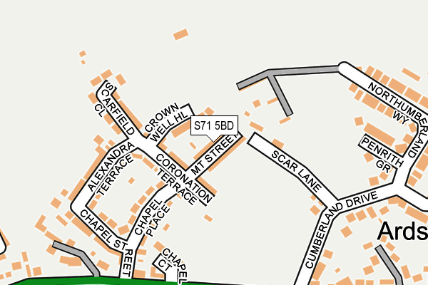 S71 5BD map - OS OpenMap – Local (Ordnance Survey)