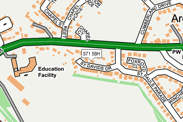 S71 5BH map - OS OpenMap – Local (Ordnance Survey)