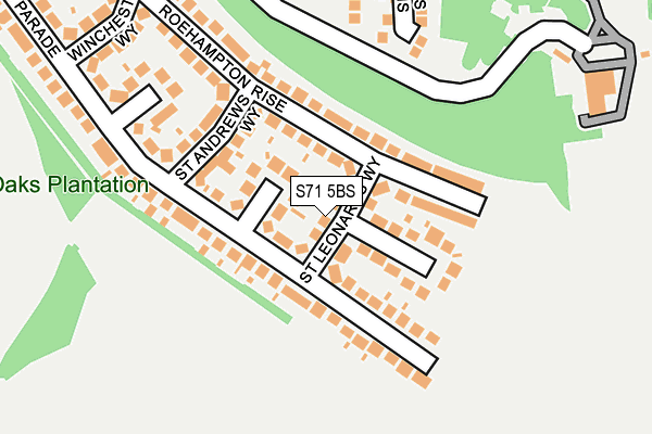 S71 5BS map - OS OpenMap – Local (Ordnance Survey)