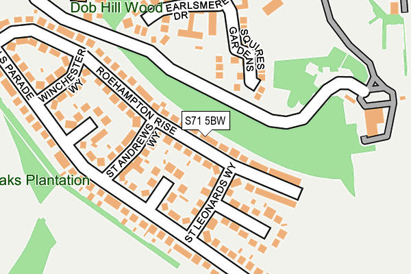 S71 5BW map - OS OpenMap – Local (Ordnance Survey)