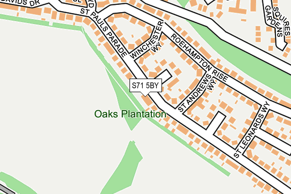 S71 5BY map - OS OpenMap – Local (Ordnance Survey)