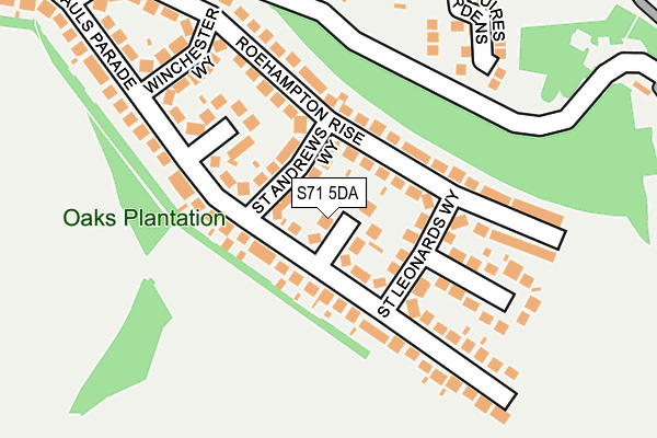 S71 5DA map - OS OpenMap – Local (Ordnance Survey)