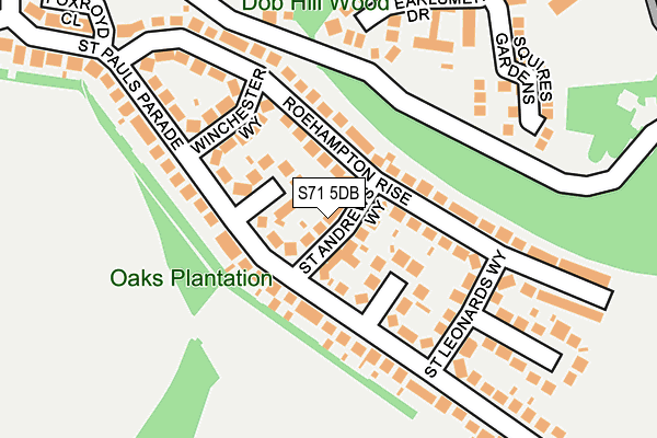 S71 5DB map - OS OpenMap – Local (Ordnance Survey)