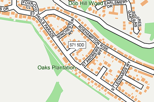 S71 5DD map - OS OpenMap – Local (Ordnance Survey)