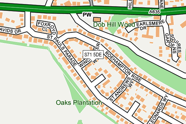S71 5DE map - OS OpenMap – Local (Ordnance Survey)