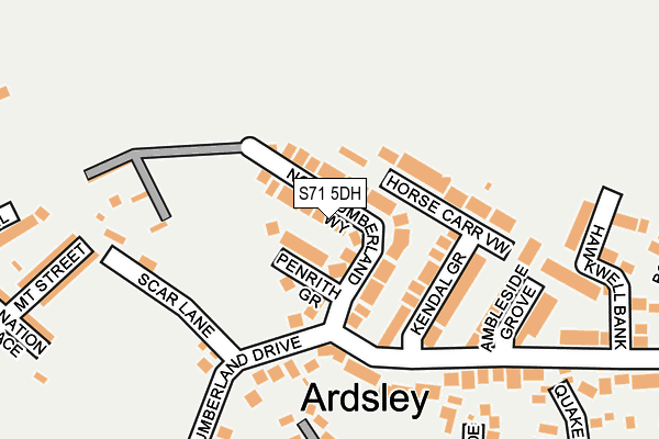 S71 5DH map - OS OpenMap – Local (Ordnance Survey)