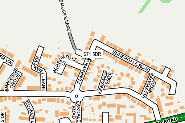 S71 5DR map - OS OpenMap – Local (Ordnance Survey)