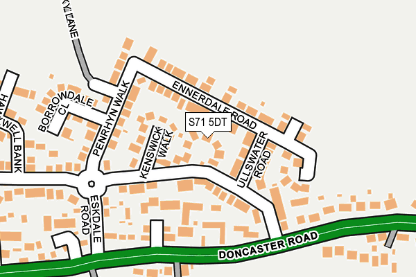 S71 5DT map - OS OpenMap – Local (Ordnance Survey)