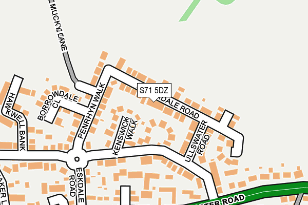 S71 5DZ map - OS OpenMap – Local (Ordnance Survey)