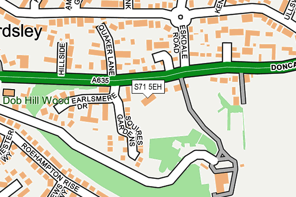 S71 5EH map - OS OpenMap – Local (Ordnance Survey)