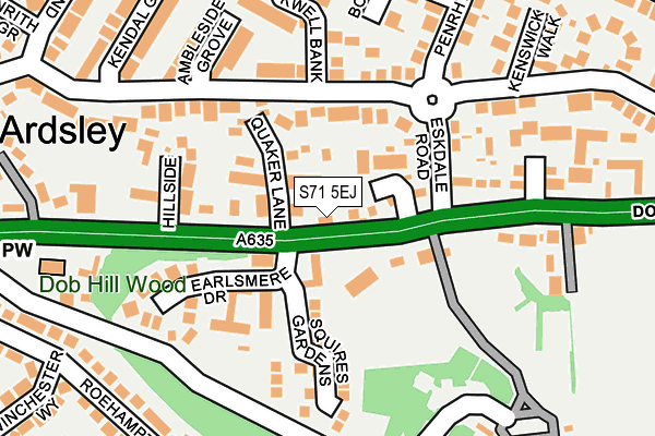 S71 5EJ map - OS OpenMap – Local (Ordnance Survey)