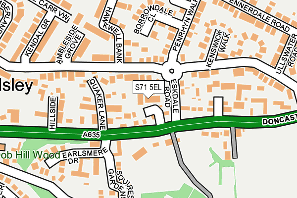 S71 5EL map - OS OpenMap – Local (Ordnance Survey)