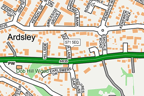 S71 5EQ map - OS OpenMap – Local (Ordnance Survey)