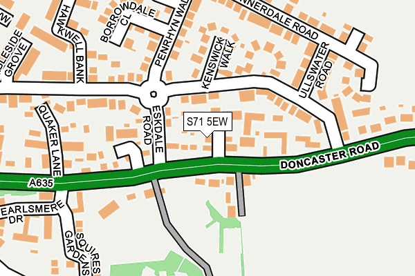 S71 5EW map - OS OpenMap – Local (Ordnance Survey)