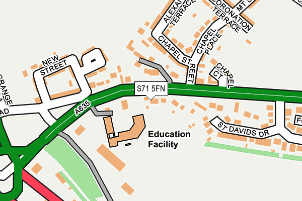 S71 5FN map - OS OpenMap – Local (Ordnance Survey)