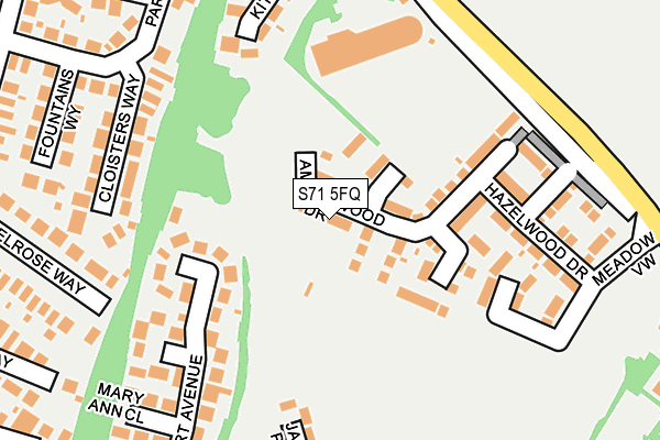 S71 5FQ map - OS OpenMap – Local (Ordnance Survey)