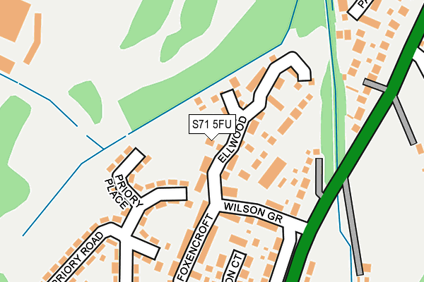 S71 5FU map - OS OpenMap – Local (Ordnance Survey)