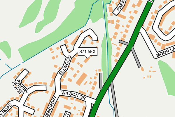 S71 5FX map - OS OpenMap – Local (Ordnance Survey)