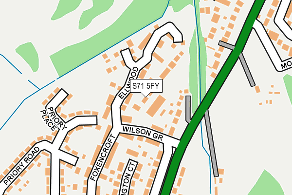 S71 5FY map - OS OpenMap – Local (Ordnance Survey)