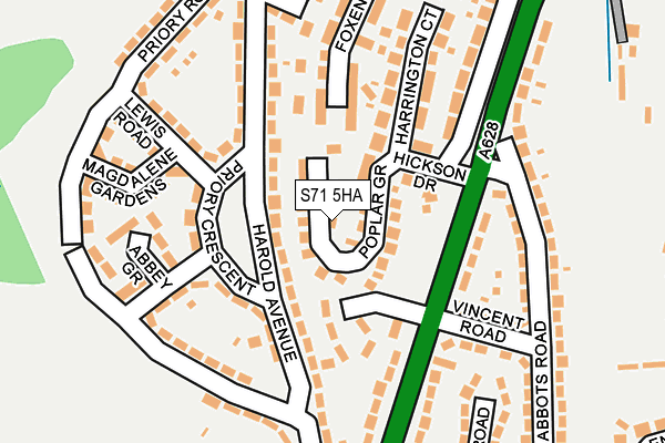 S71 5HA map - OS OpenMap – Local (Ordnance Survey)