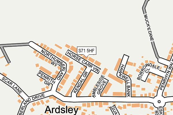 S71 5HF map - OS OpenMap – Local (Ordnance Survey)