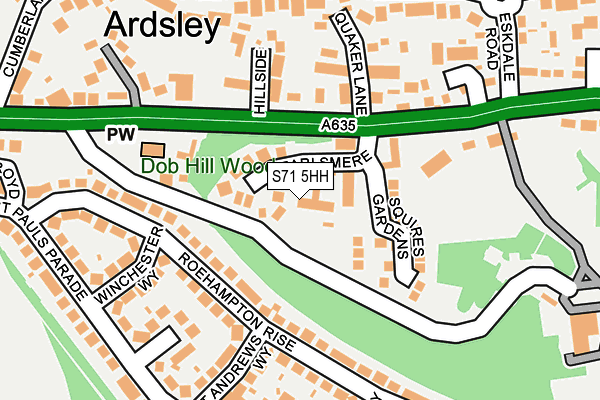 S71 5HH map - OS OpenMap – Local (Ordnance Survey)