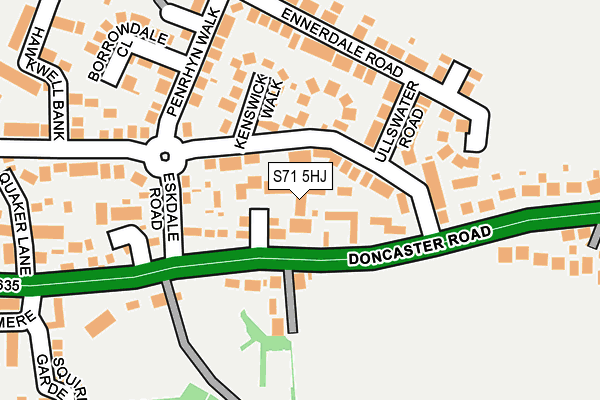 S71 5HJ map - OS OpenMap – Local (Ordnance Survey)
