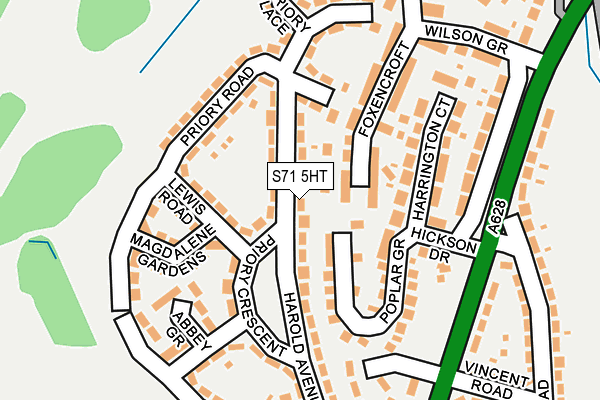 S71 5HT map - OS OpenMap – Local (Ordnance Survey)