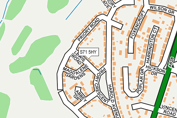 S71 5HY map - OS OpenMap – Local (Ordnance Survey)