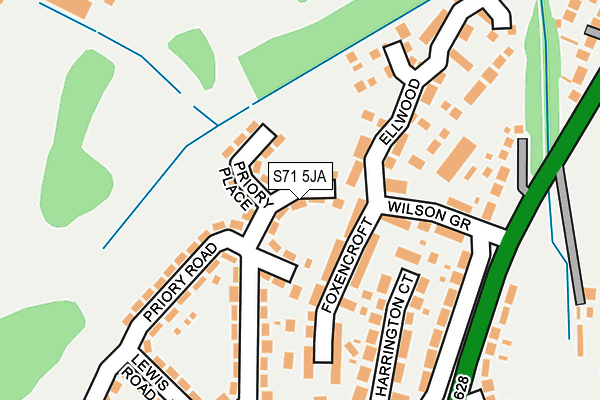 S71 5JA map - OS OpenMap – Local (Ordnance Survey)