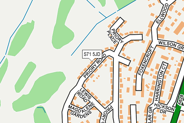 S71 5JD map - OS OpenMap – Local (Ordnance Survey)