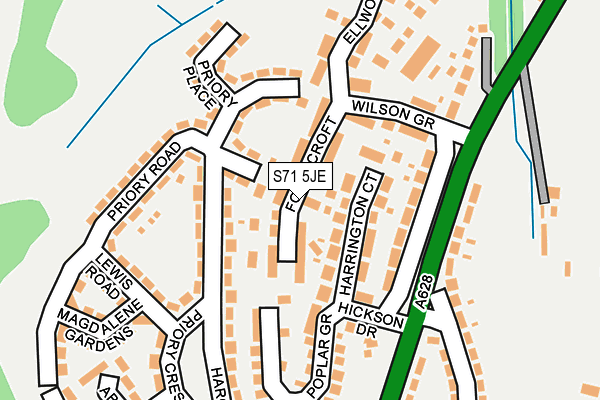 S71 5JE map - OS OpenMap – Local (Ordnance Survey)