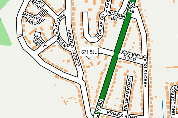 S71 5JL map - OS OpenMap – Local (Ordnance Survey)