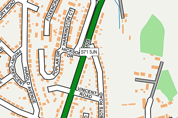 S71 5JN map - OS OpenMap – Local (Ordnance Survey)