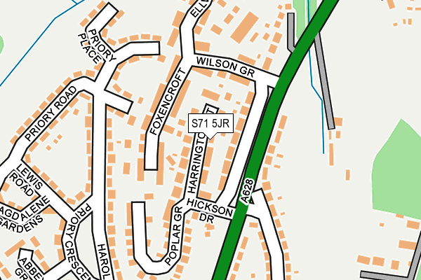 S71 5JR map - OS OpenMap – Local (Ordnance Survey)