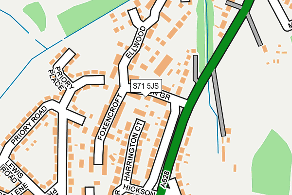 S71 5JS map - OS OpenMap – Local (Ordnance Survey)