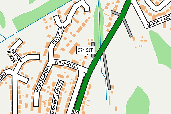 S71 5JT map - OS OpenMap – Local (Ordnance Survey)