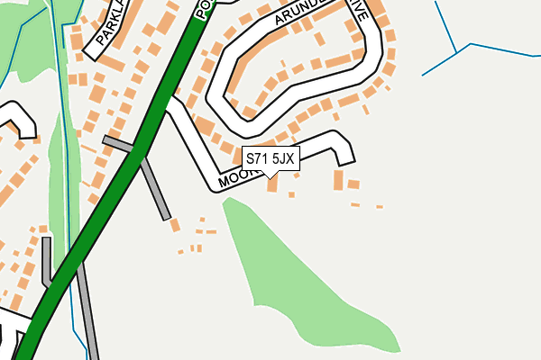 S71 5JX map - OS OpenMap – Local (Ordnance Survey)