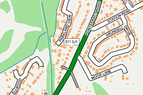 S71 5JY map - OS OpenMap – Local (Ordnance Survey)