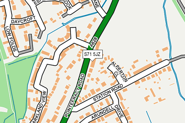 S71 5JZ map - OS OpenMap – Local (Ordnance Survey)