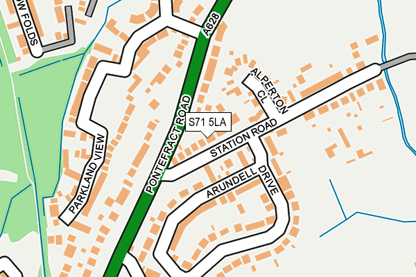 S71 5LA map - OS OpenMap – Local (Ordnance Survey)