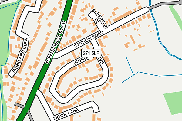 S71 5LF map - OS OpenMap – Local (Ordnance Survey)