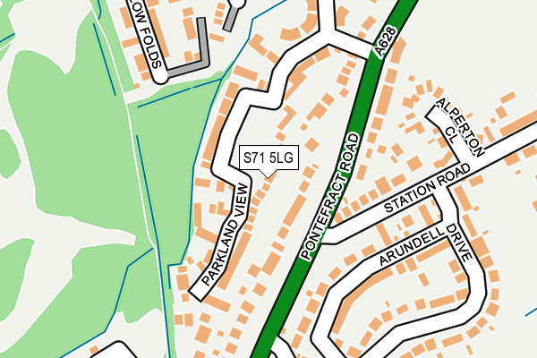 S71 5LG map - OS OpenMap – Local (Ordnance Survey)